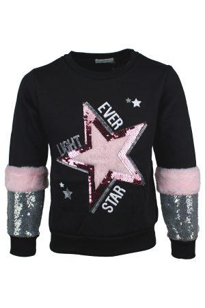 Hoodie Glitter Star zwart