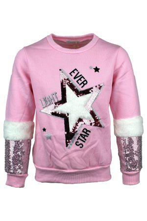 Hoodie Glitter Star roze