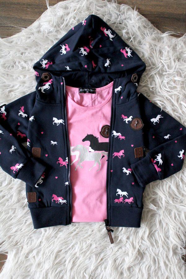 Shirtje Paarden roze, Vestje paardjes blauw limited