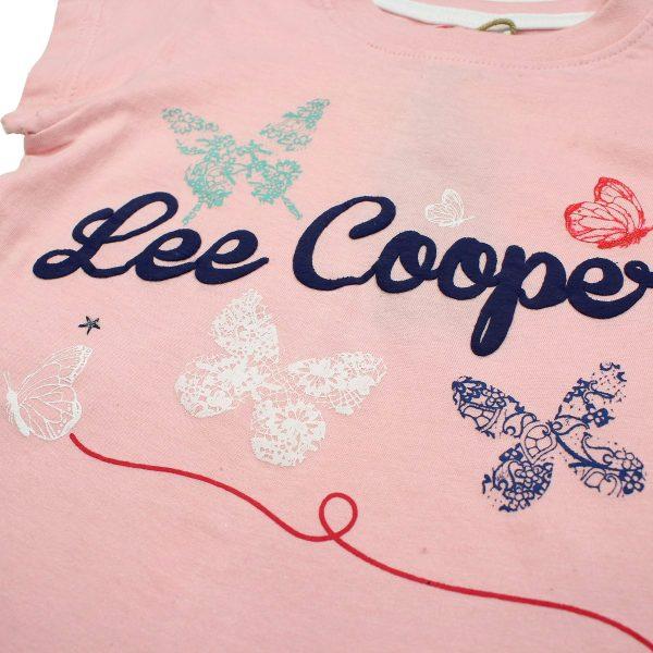 Shirtje Lee Cooper Vlinders roze
