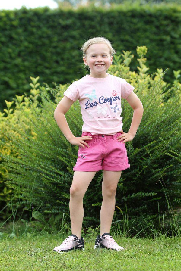 model shirtje lee cooper roze, broekje lee cooper denim roze