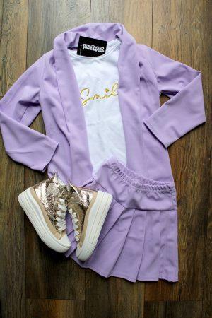 Sneakers Gold heart, setje girly smiley lila, shirtje smile gold wit