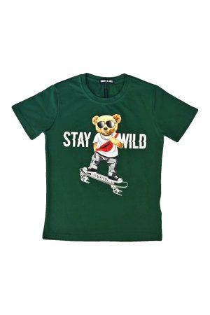 Shirtje Stay wild groen