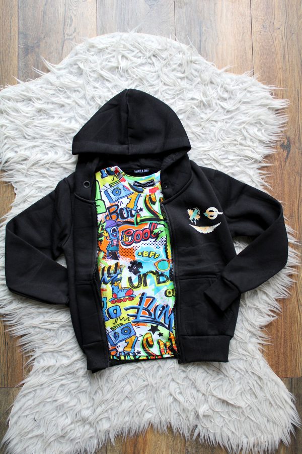 Shirtje Wow boy, Vestje back smiley zwart