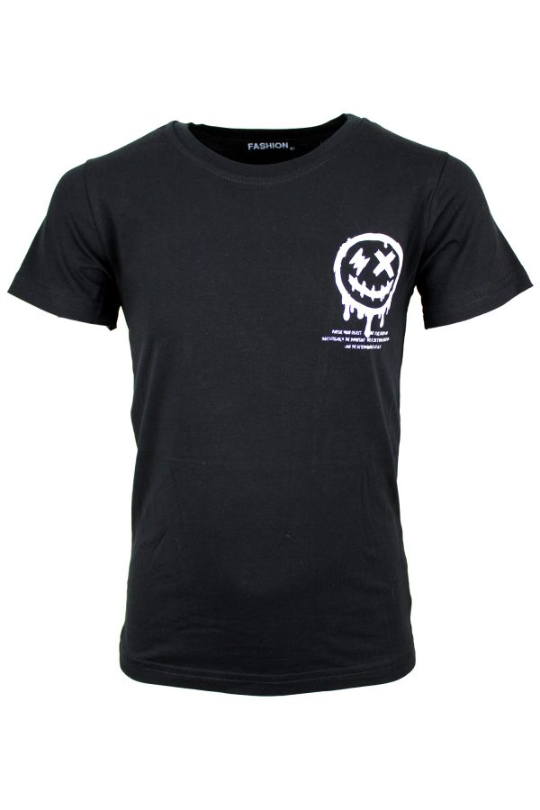 Shirtje Smiley zwart