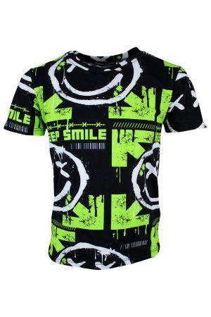 Shirtje Keep Smiling groen zwart