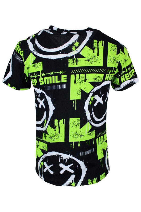 Shirtje Keep Smiling groen zwart