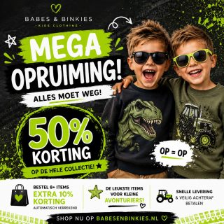 🦖 ROAAAR… MEGA OPRUIMING! 🚜

Voor stoere jongens met grote avonturen 💚

🔥 Alles met 50% korting
🛍️ 8+ items = extra 10% voordeel

Dino’s, tractors & de leukste outfits voor kleine ontdekkers 🌿

Pak jouw favorieten voordat ze weg zijn!

#jongenskleding #kinderkleding #kidsfashion #dino #tractor #sale #opruiming