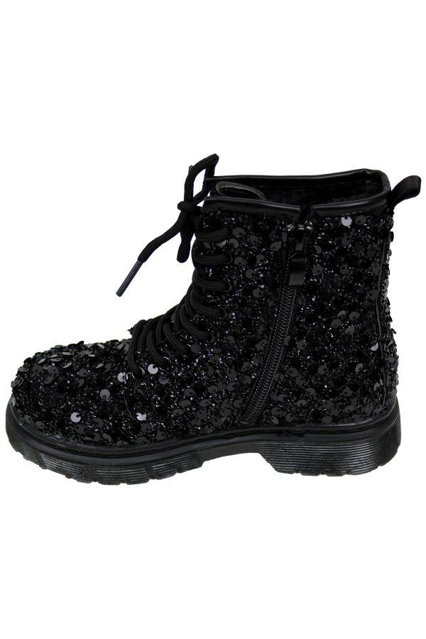 Boots Paillety Glitter zwart