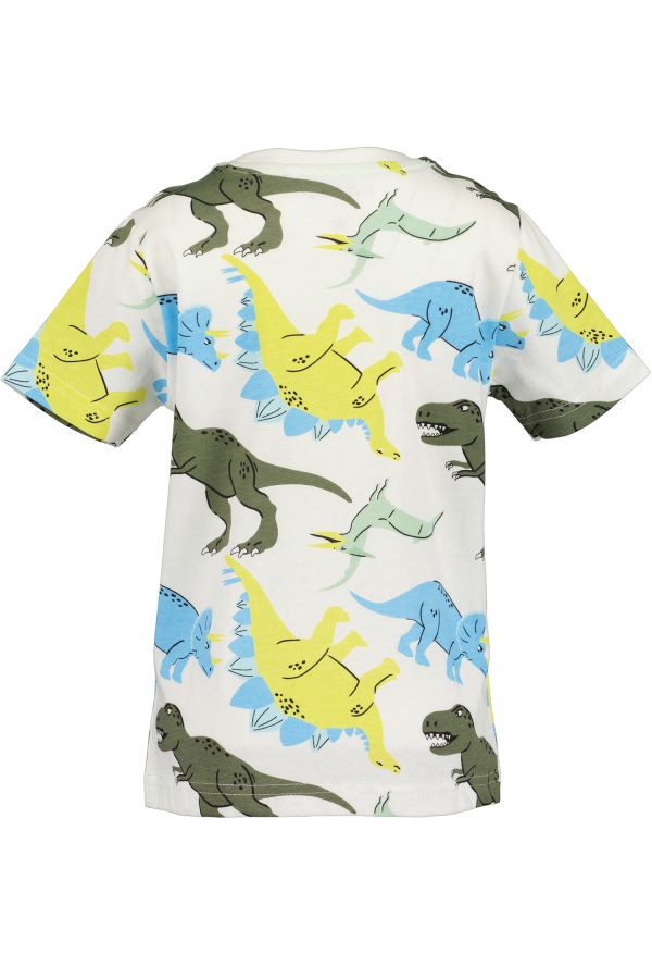 Shirtje Blue Seven Dinosaurussen wit