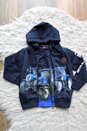 Shirtje blauw Tractor blauw, vestje blue tractor blauw