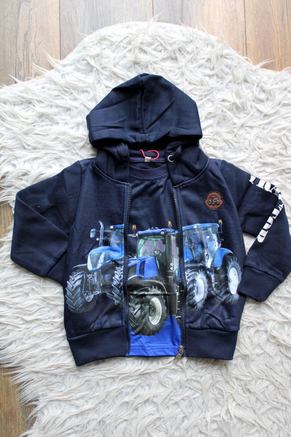 Shirtje blauw Tractor blauw, vestje blue tractor blauw