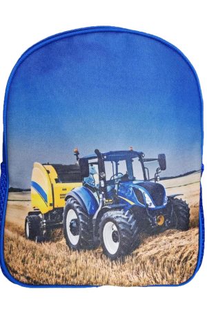 Rugzak Blauwe Tractor blauw zijkant