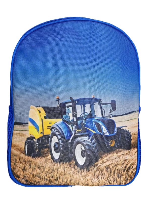 Rugzak Blauwe Tractor blauw zijkant