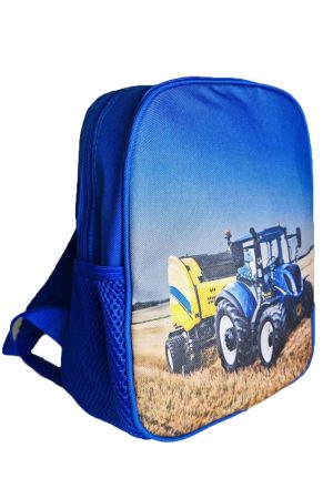 Rugzak Blauwe Tractor blauw zijkant