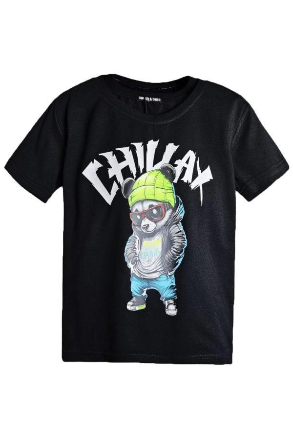 Shirtje Bear Chilax zwart