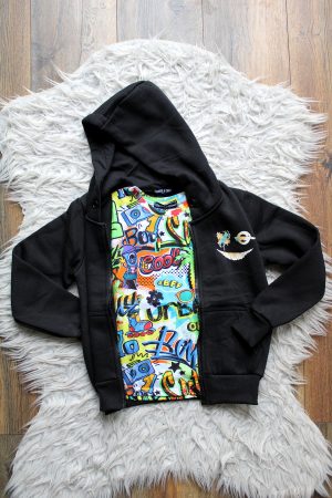 Shirtje Wow boy, Vestje back smiley zwart