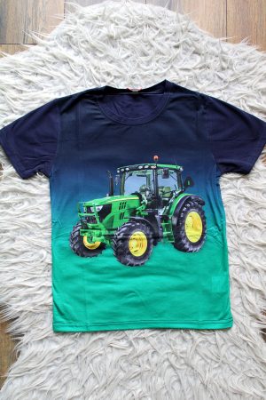 Shirtje groene Tractor groen blauw