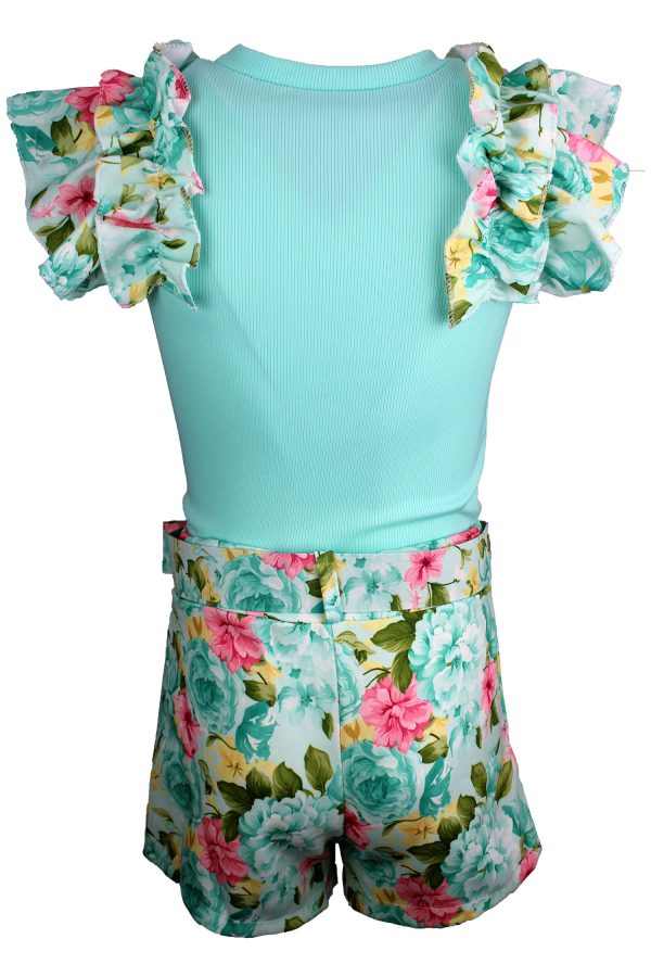 Setje Flowergirl turquoise
