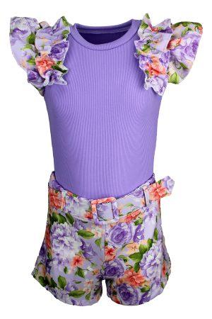 Setje Flowergirl paars