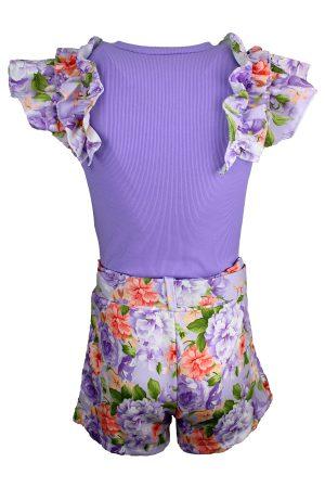 Setje Flowergirl paars