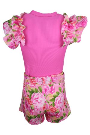 Setje Flowergirl fuchsia