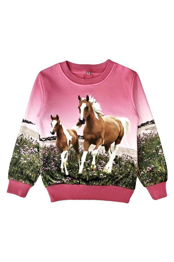 Sweater paarden roze
