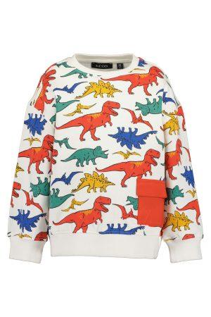 Sweater Blue Seven Dinosaurus witSweater Blue Seven Dinosaurus wit