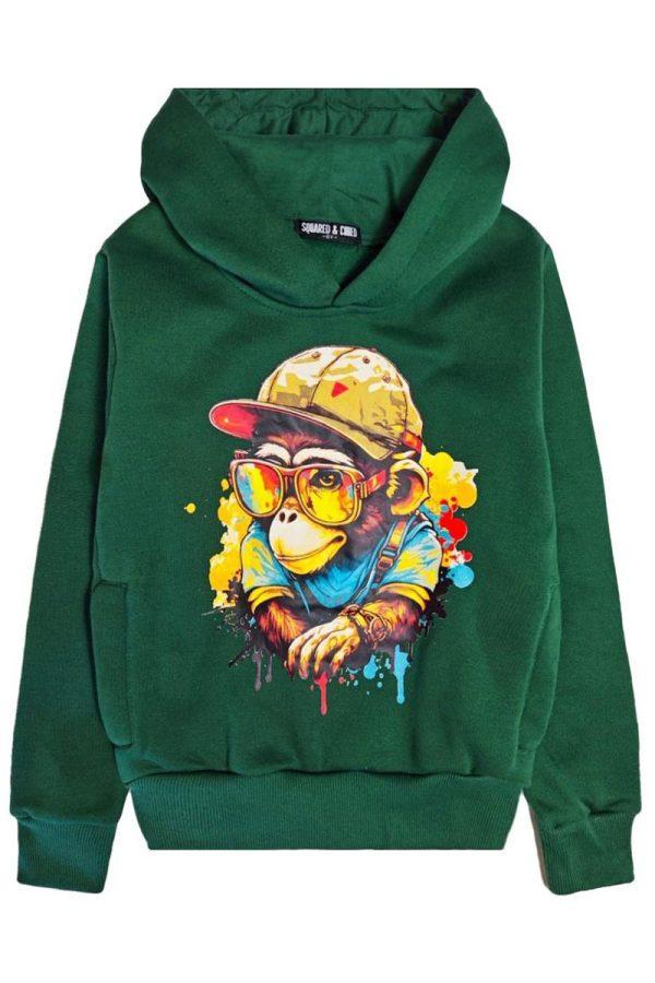 Hoodie Monkey groen