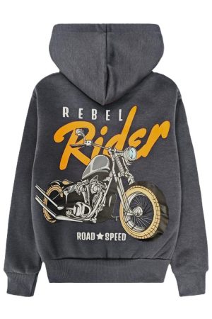 vestje rebel rider donkergrijs achterkant