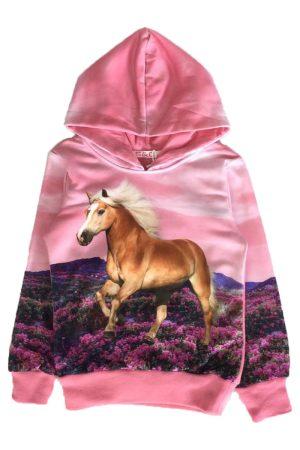 Hoodie Haflinger Paard roze