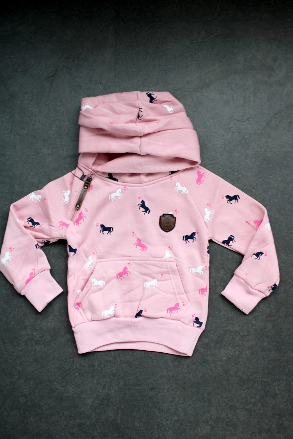 Hoodie lovehorse roze