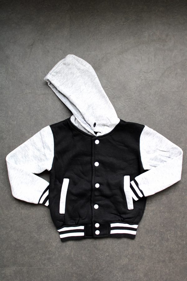 Vestje bomber zwart grijs