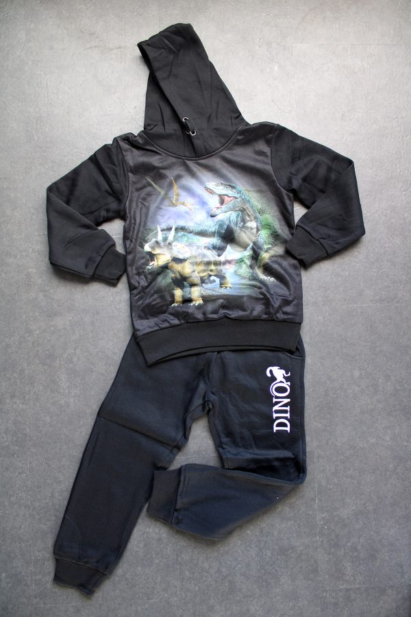 Joggingpak / kledingset Dinosaurus zwart