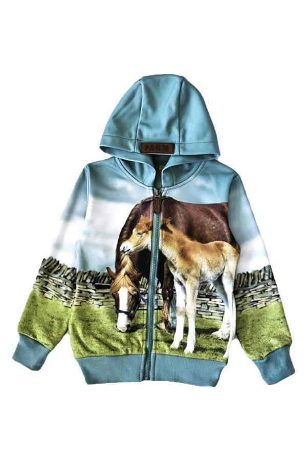 Vestje Paard met veulen groen