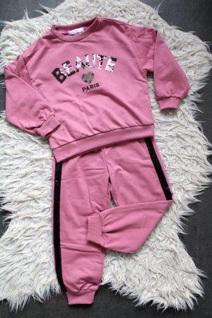 Joggingpak kledingset Beaute paarsroze