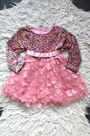 Jurkje Glitter Tule vlinder roze