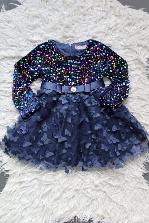 Jurkje Glitter Tule vlinder zwart