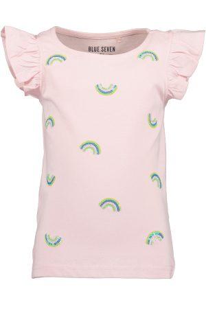 Shirtje Blue Seven Regenboog Vlindermouw lichtroze