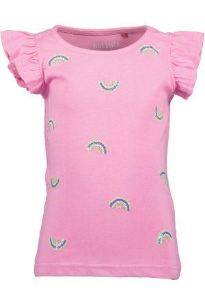 Shirtje Blue Seven Regenboog Vlindermouw roze