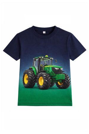 Shirtje limited groene tractor groen blauw